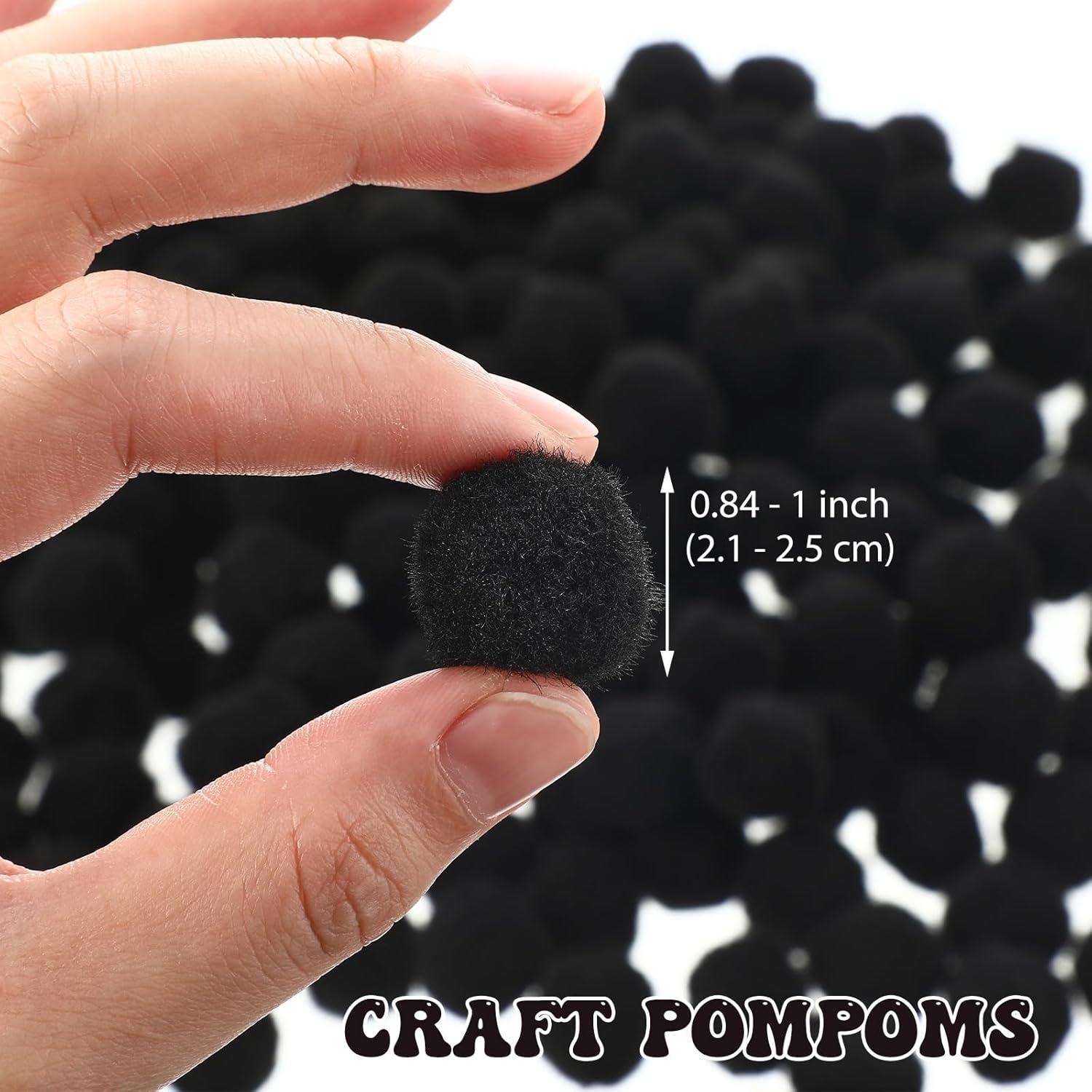 imageShappy 500 Pieces 1 Inch Pom Pom Crafts Balls for DIY Creative Pompoms Decorations Project Hobby Supplies Party DecorationsYellowBlack