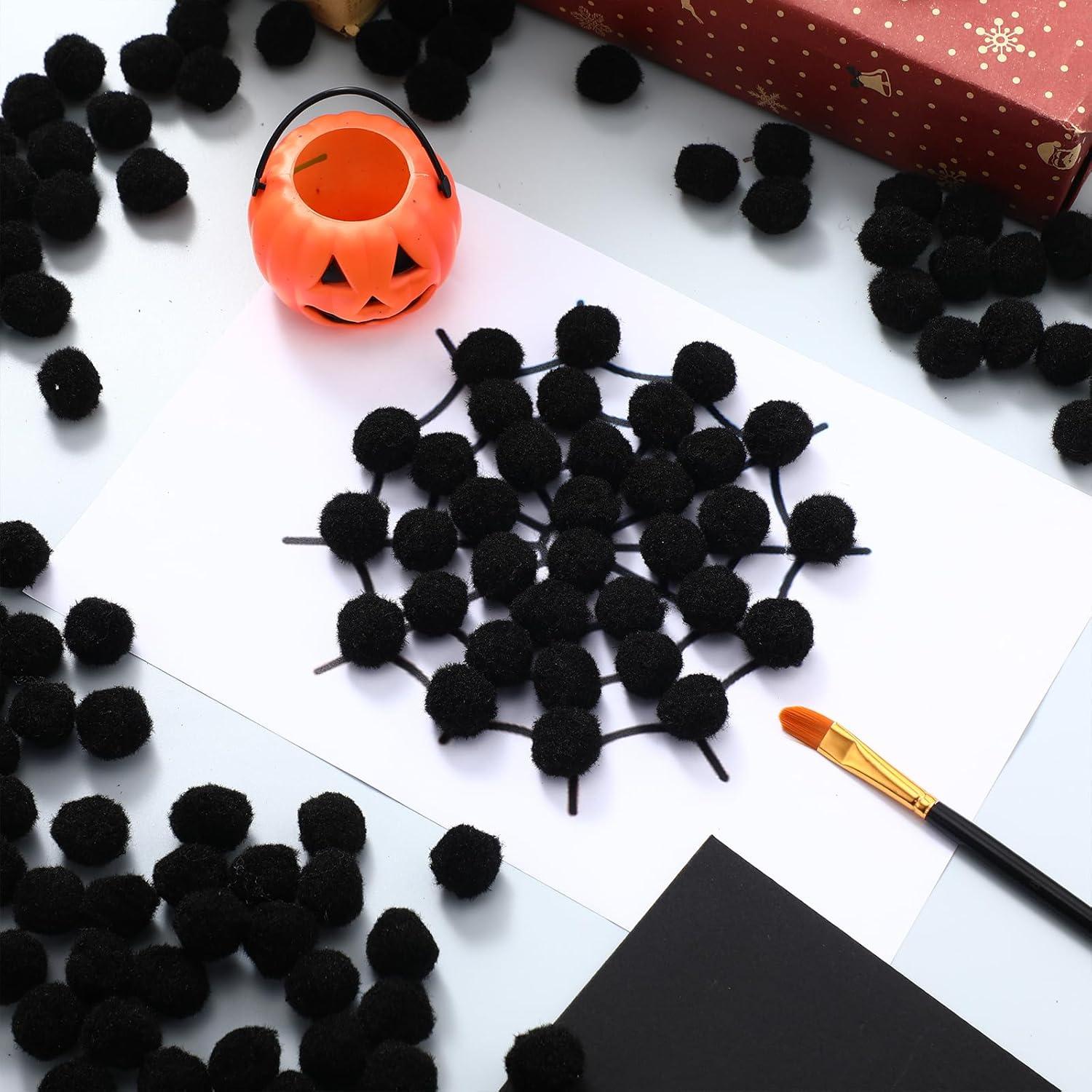 imageShappy 500 Pieces 1 Inch Pom Pom Crafts Balls for DIY Creative Pompoms Decorations Project Hobby Supplies Party DecorationsYellowBlack