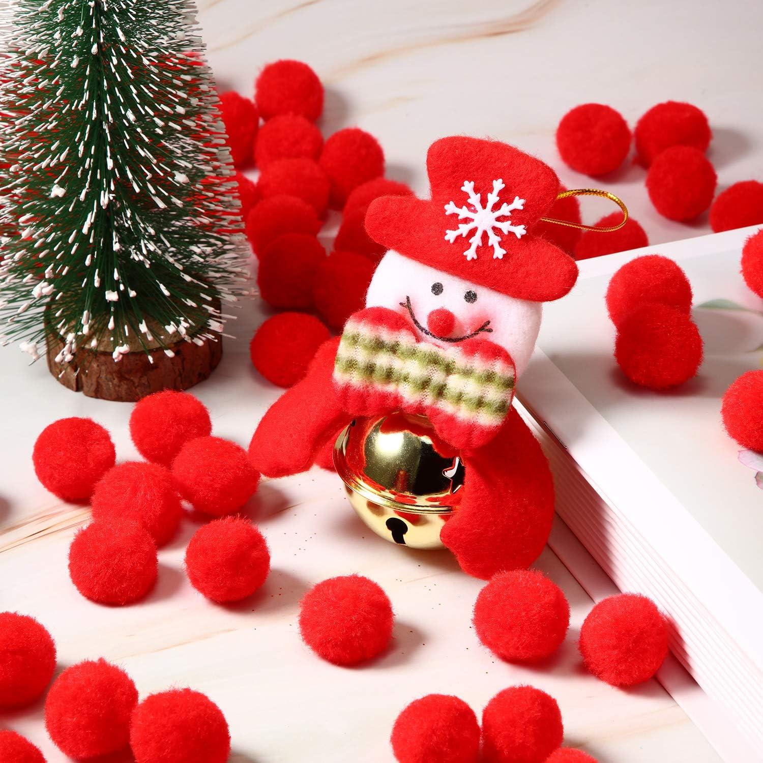 imageShappy 500 Pieces 1 Inch Pom Pom Crafts Balls for DIY Creative Pompoms Decorations Project Hobby Supplies Party DecorationsYellowRed