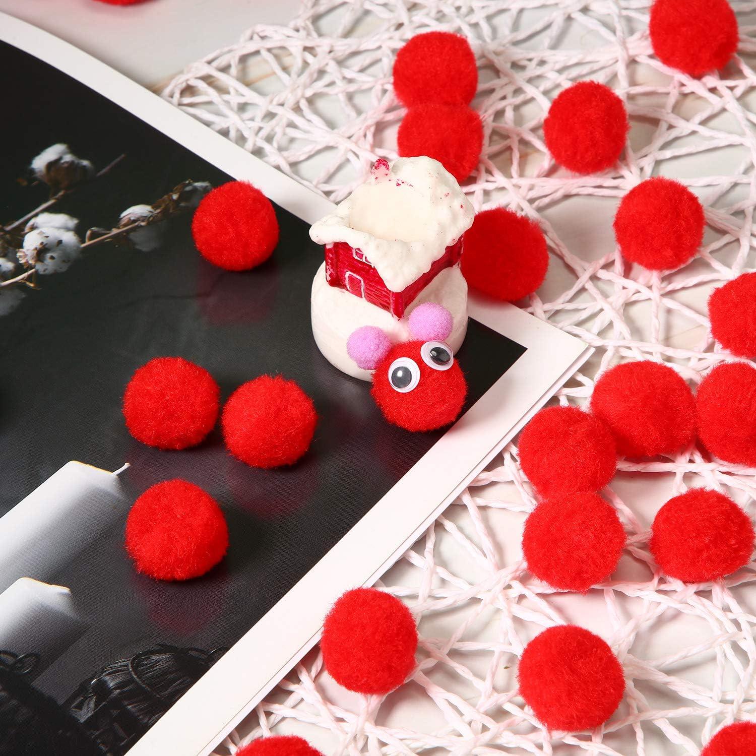 imageShappy 500 Pieces 1 Inch Pom Pom Crafts Balls for DIY Creative Pompoms Decorations Project Hobby Supplies Party DecorationsYellowRed