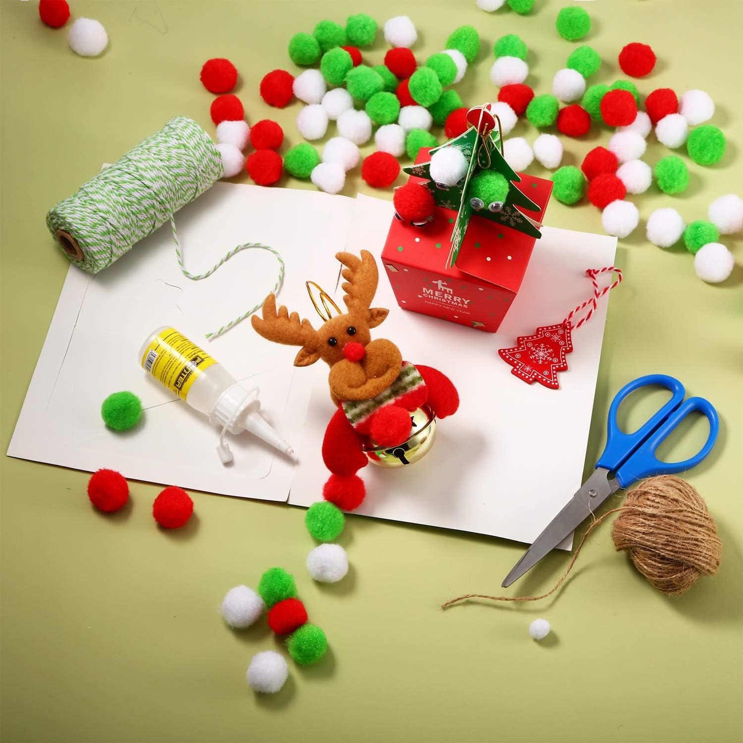 imageShappy 500 Pieces 1 Inch Pom Pom Crafts Balls for DIY Creative Pompoms Decorations Project Hobby Supplies Party DecorationsYellowWhite Fruit Green Red