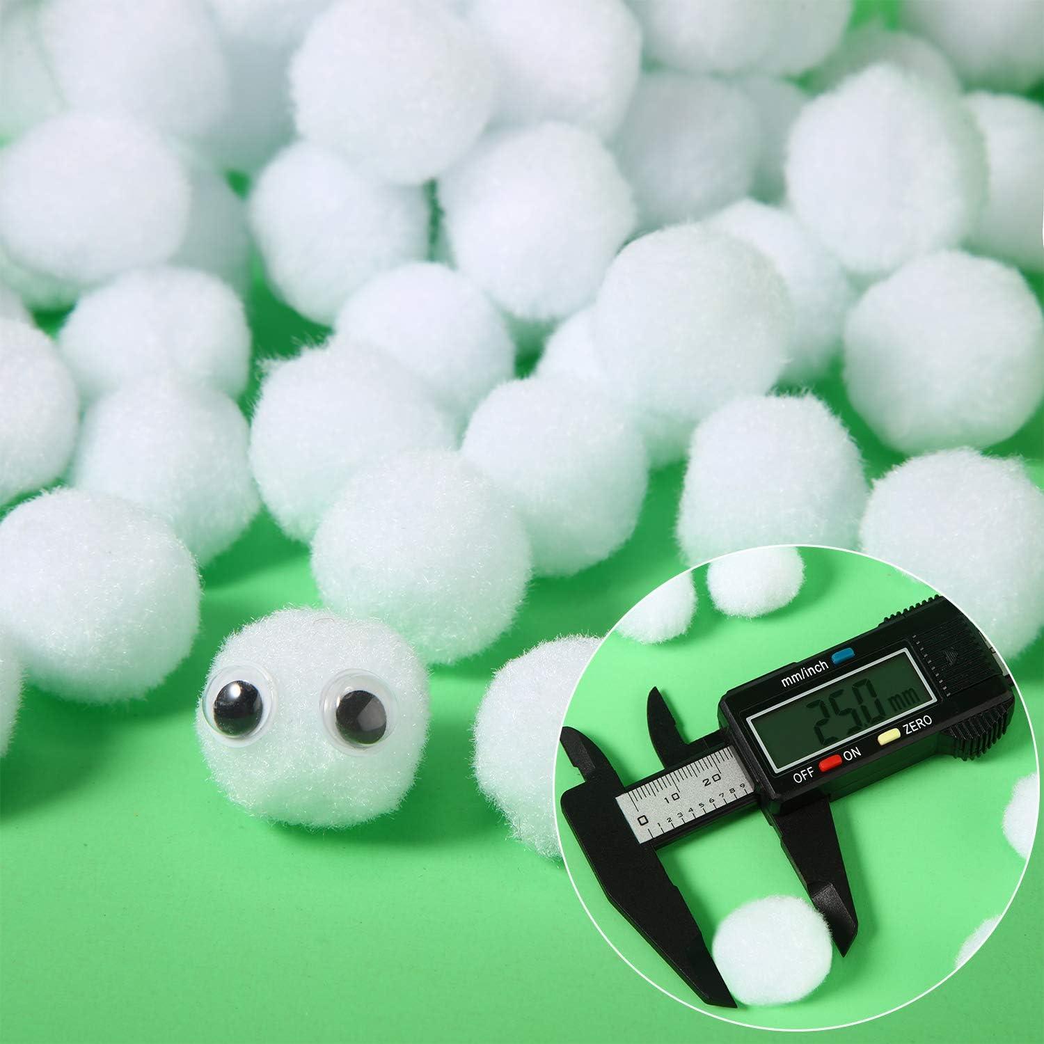 imageShappy 500 Pieces 1 Inch Pom Pom Crafts Balls for DIY Creative Pompoms Decorations Project Hobby Supplies Party DecorationsYellowWhite