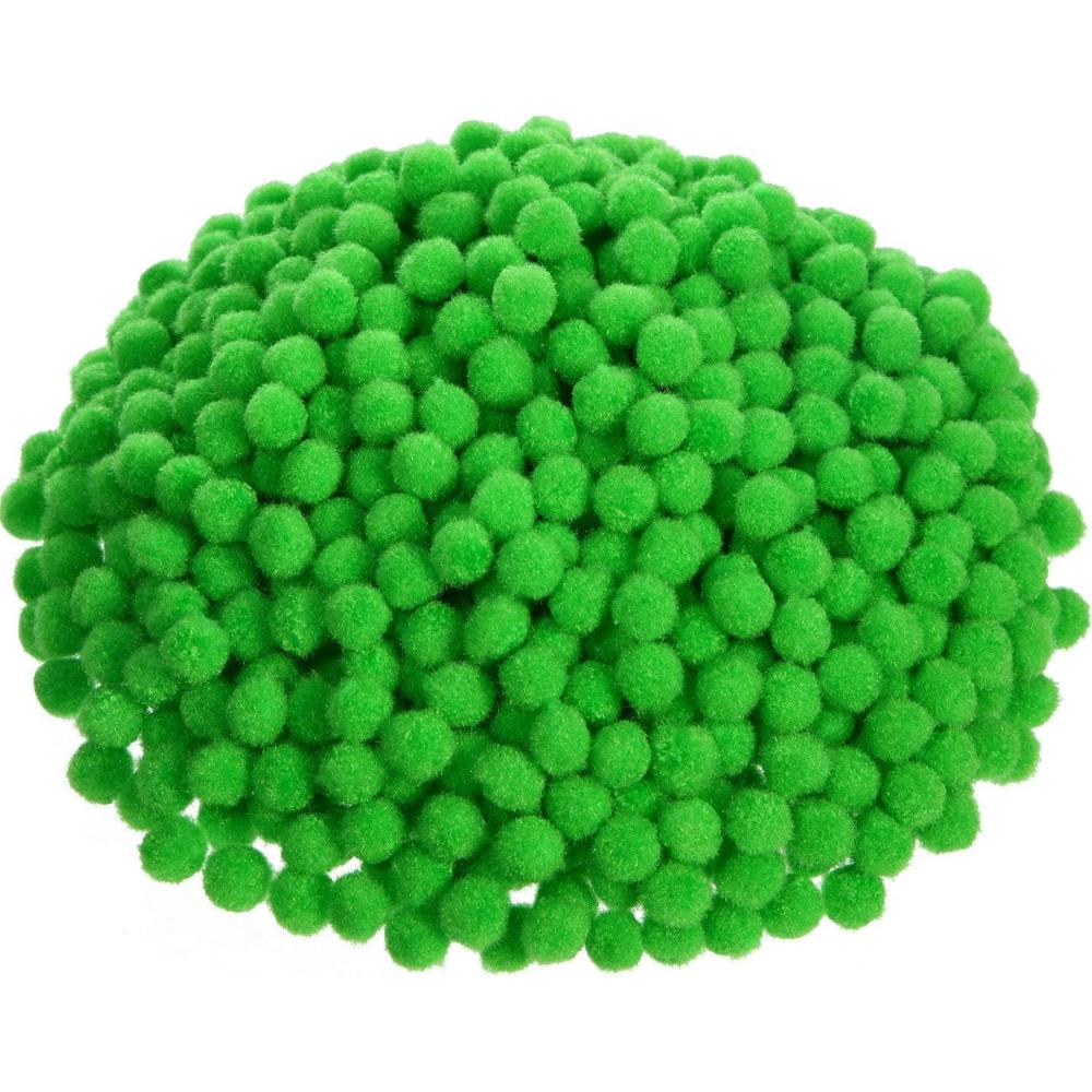 image2000 Pieces 05 Inch Christmas Pom Poms Crafts Mini Pompoms Balls for Craft DIY and Hobby Supplies WhiteGreenRedFruit Green
