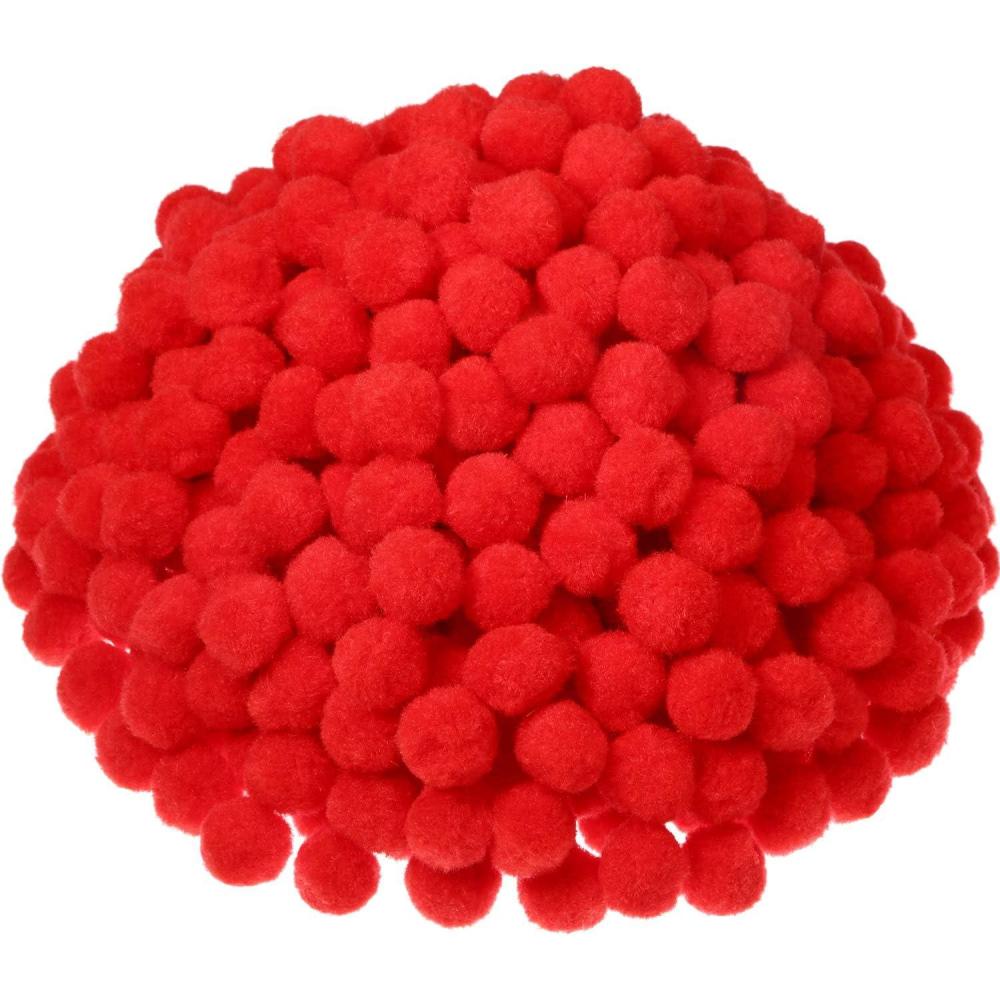 image2000 Pieces 05 Inch Christmas Pom Poms Crafts Mini Pompoms Balls for Craft DIY and Hobby Supplies WhiteGreenRedRed