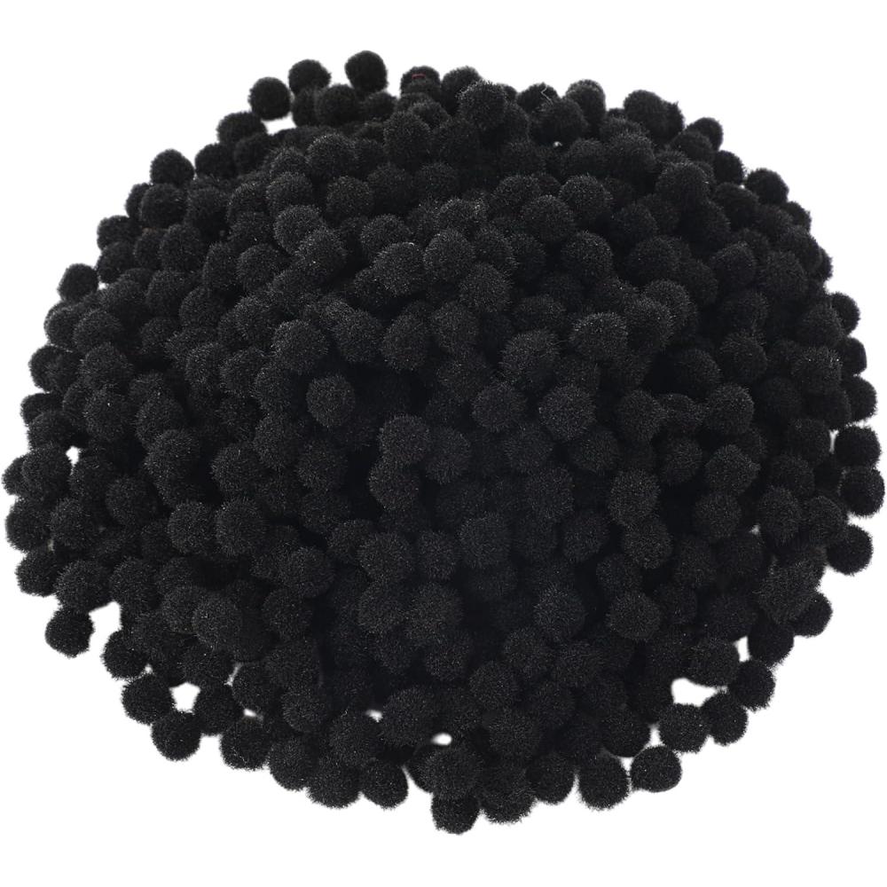 imageShappy 2000 Pieces 6 mm Pom Poms Christmas for Craft Making Christmas Holiday Costume Pom Balls Hobby Supplies and DIY Creative Crafts DecorationsBlack