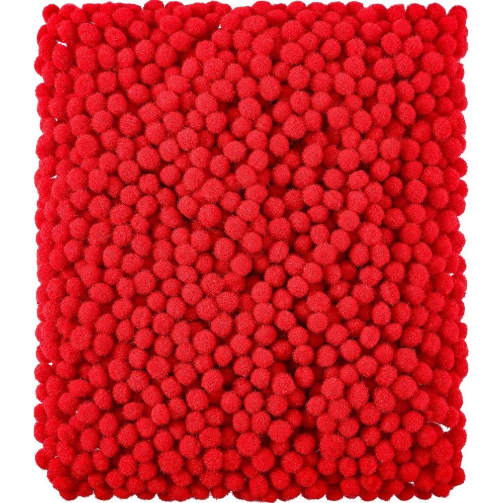 imageShappy 2000 Pieces 6 mm Pom Poms Christmas for Craft Making Christmas Holiday Costume Pom Balls Hobby Supplies and DIY Creative Crafts DecorationsRed