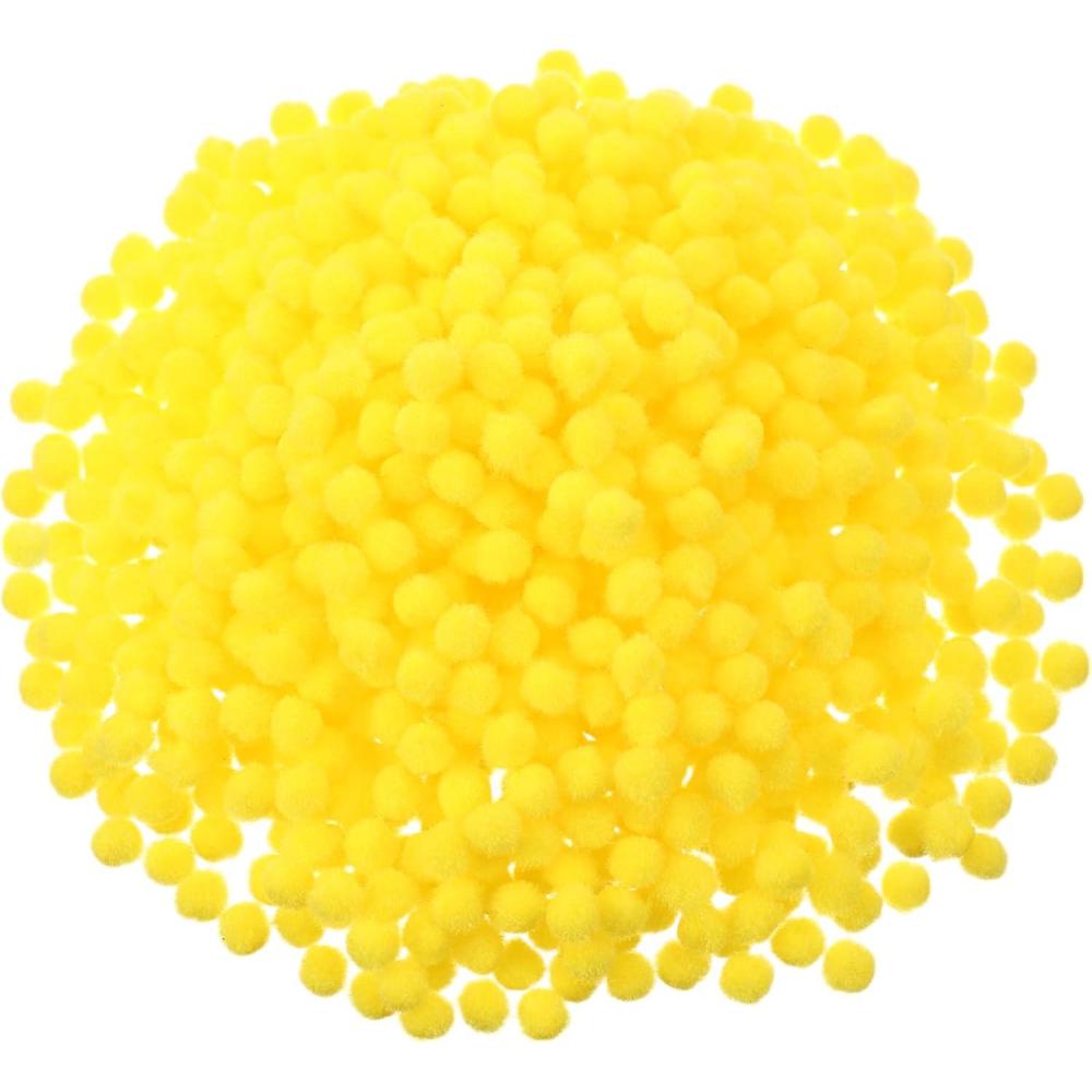 imageShappy 2000 Pieces 6 mm Pom Poms Christmas for Craft Making Christmas Holiday Costume Pom Balls Hobby Supplies and DIY Creative Crafts DecorationsYellow