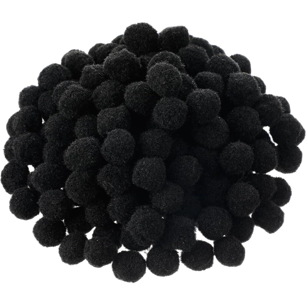 imageShappy 500 Pieces 1 Inch Pom Pom Crafts Balls for DIY Creative Pompoms Decorations Project Hobby Supplies Party DecorationsYellowBlack