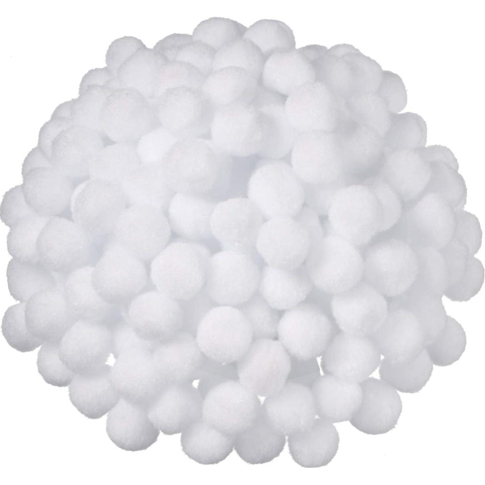 imageShappy 500 Pieces 1 Inch Pom Pom Crafts Balls for DIY Creative Pompoms Decorations Project Hobby Supplies Party DecorationsYellowWhite