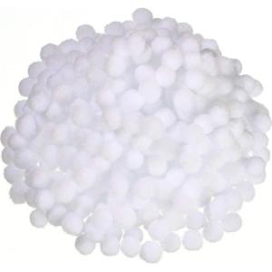 2000 Pieces 0.5 Inch Christmas Pom Poms Crafts Mini Pompoms Balls for Craft DIY and Hobby Supplies (White,Green,Red)(White)