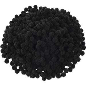Shappy 2000 Pieces 6 mm Pom Poms Christmas for Craft Making, Christmas Holiday Costume Pom Balls Hobby Supplies and DIY Creative Crafts Decorations(Black)