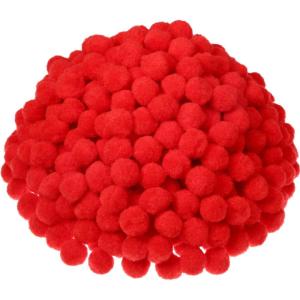 Shappy 500 Pieces 1 Inch Pom Pom Crafts Balls for DIY Creative Pompoms Decorations Project Hobby Supplies Party Decorations(Yellow)(Red)