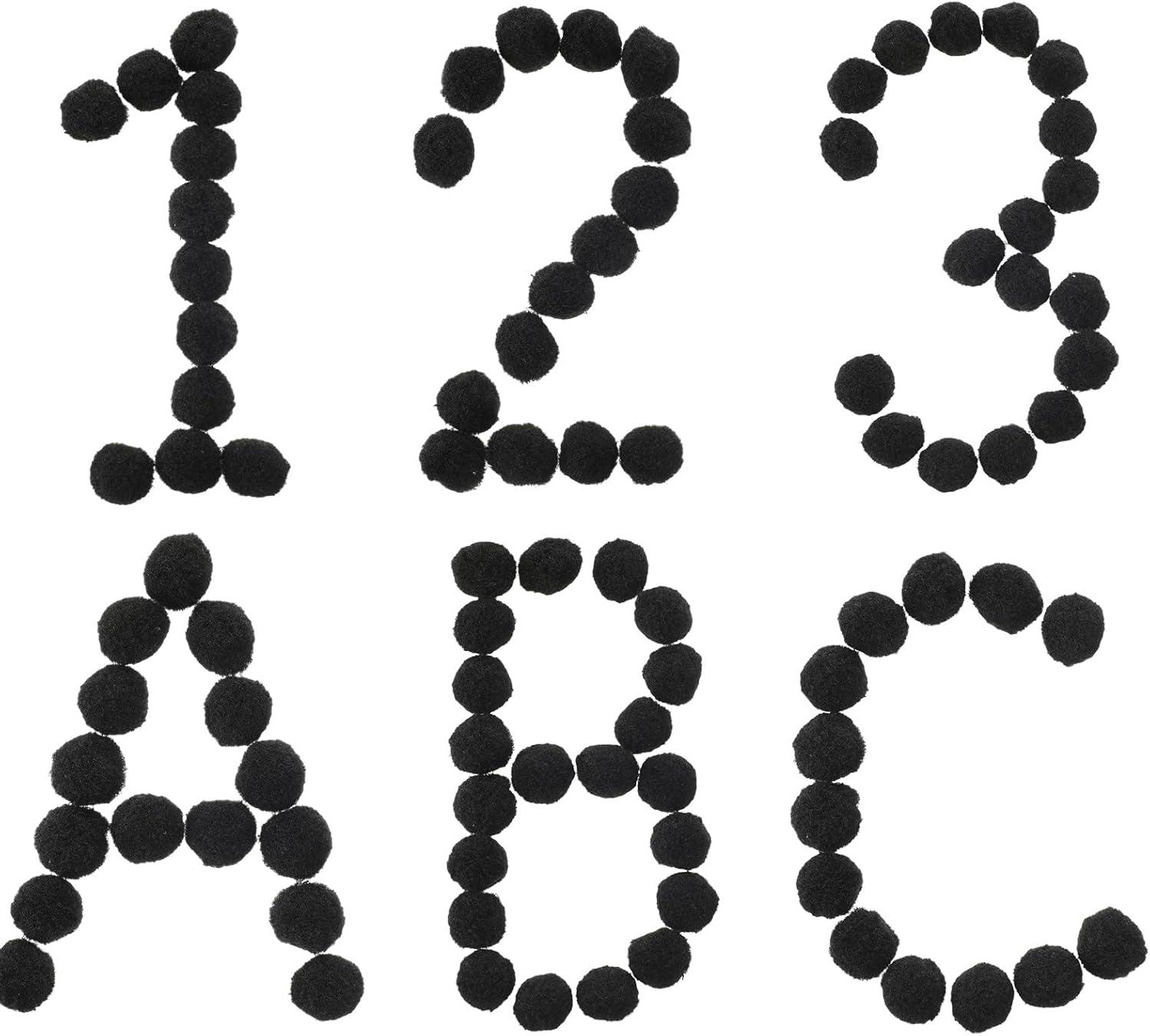 imageShappy 500 Pieces 1 Inch Pom Pom Crafts Balls for DIY Creative Pompoms Decorations Project Hobby Supplies Party DecorationsLight BlueBlack