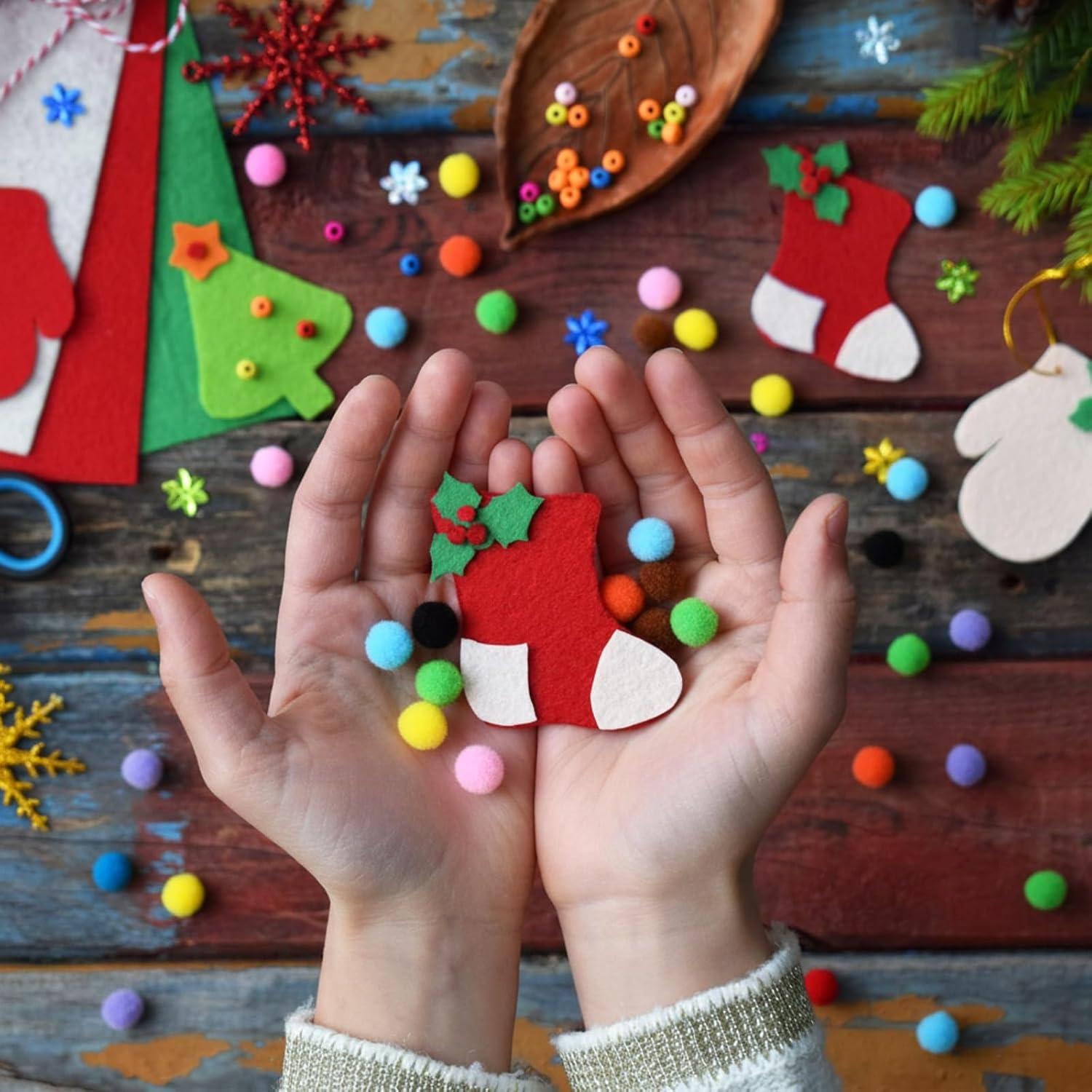 imageShappy 500 Pieces 1 Inch Pom Pom Crafts Balls for DIY Creative Pompoms Decorations Project Hobby Supplies Party DecorationsLight BlueColorful