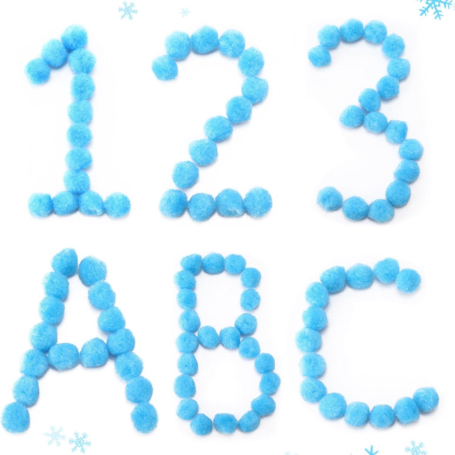 imageShappy 500 Pieces 1 Inch Pom Pom Crafts Balls for DIY Creative Pompoms Decorations Project Hobby Supplies Party DecorationsLight BlueLight Blue