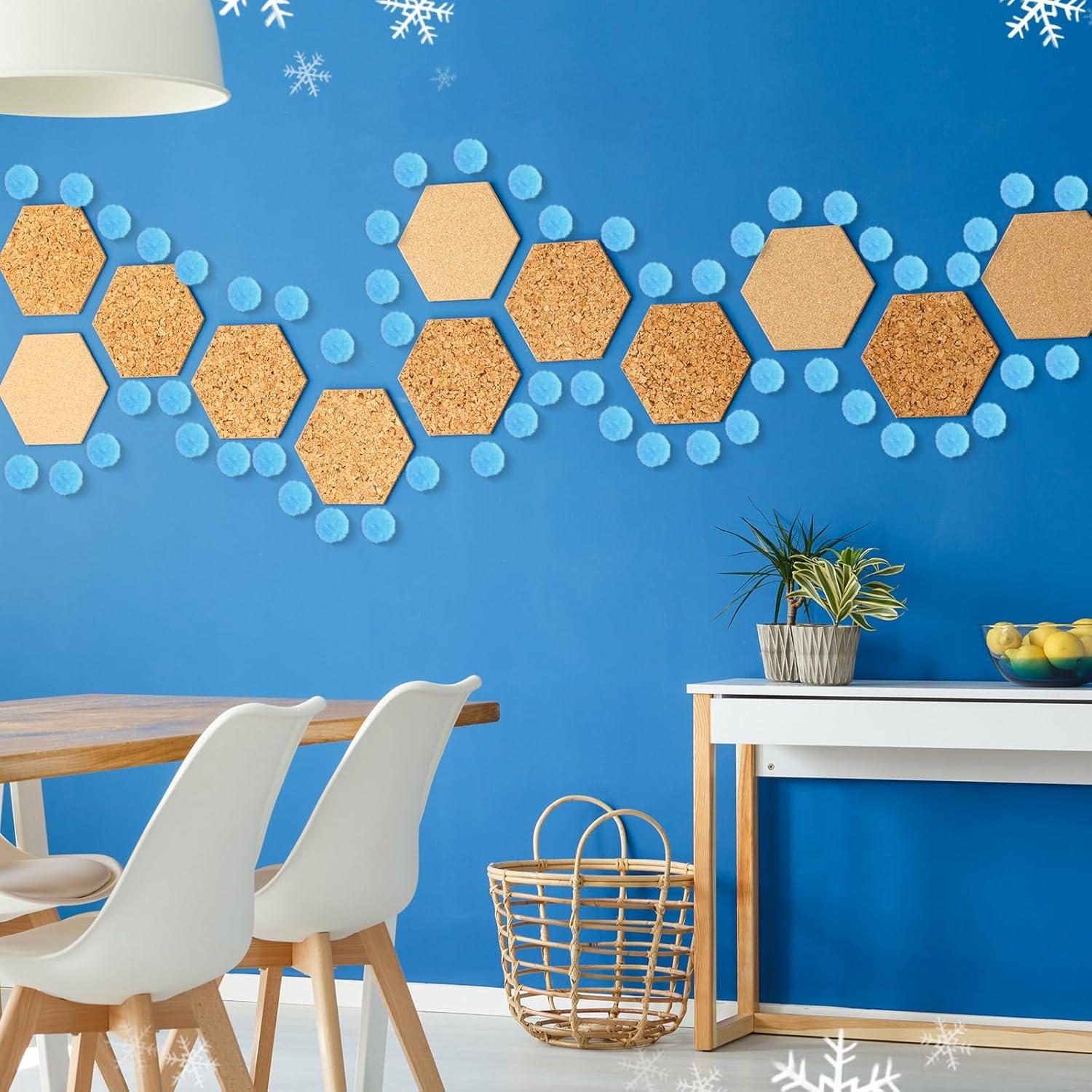 imageShappy 500 Pieces 1 Inch Pom Pom Crafts Balls for DIY Creative Pompoms Decorations Project Hobby Supplies Party DecorationsLight BlueLight Blue