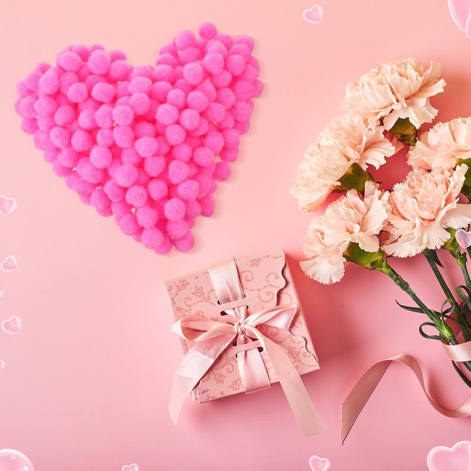 imageShappy 500 Pieces 1 Inch Pom Pom Crafts Balls for DIY Creative Pompoms Decorations Project Hobby Supplies Party DecorationsLight BluePink