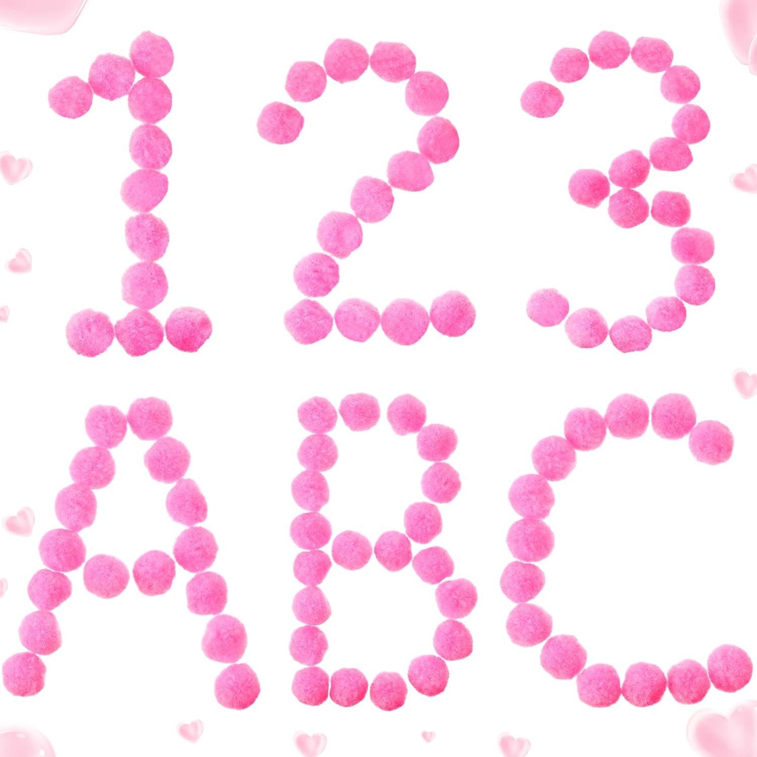 imageShappy 500 Pieces 1 Inch Pom Pom Crafts Balls for DIY Creative Pompoms Decorations Project Hobby Supplies Party DecorationsLight BluePink