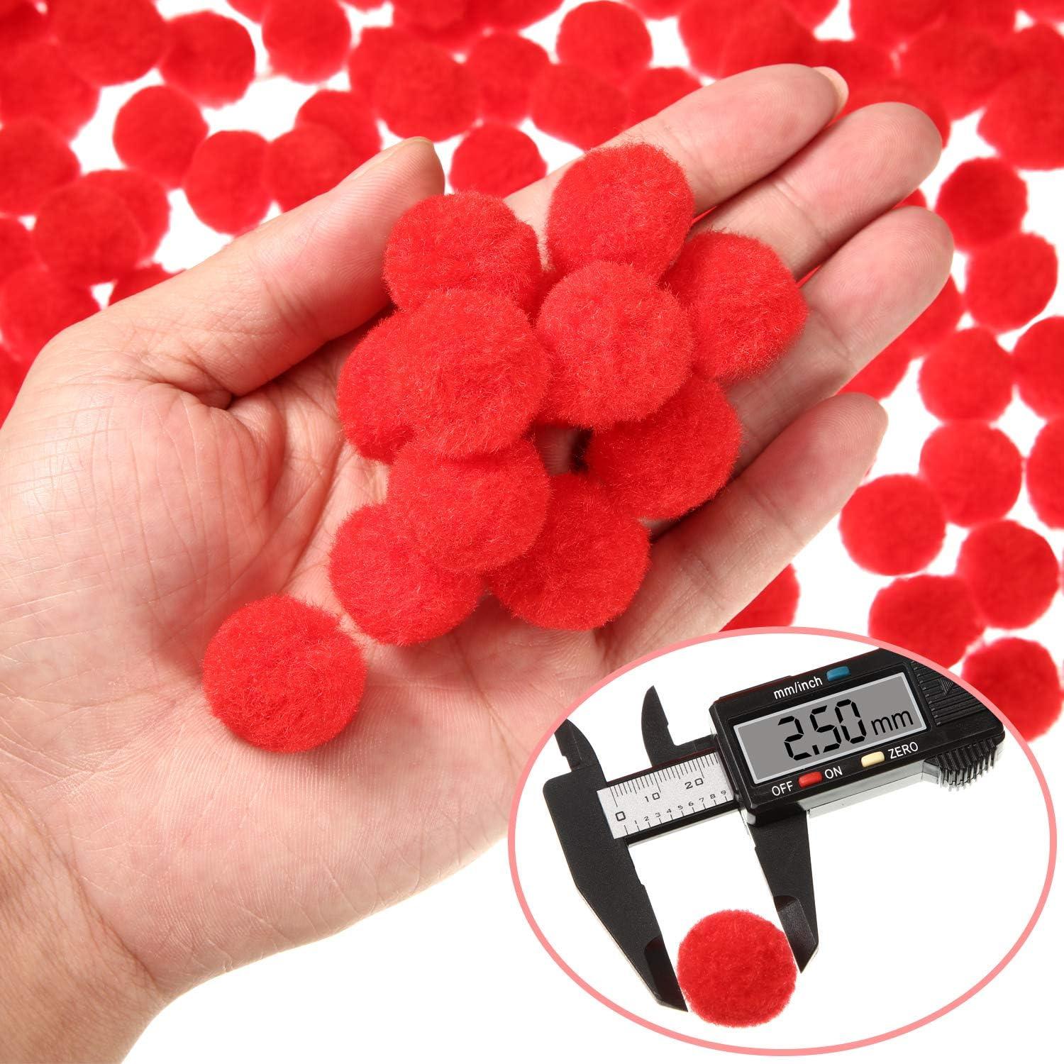 imageShappy 500 Pieces 1 Inch Pom Pom Crafts Balls for DIY Creative Pompoms Decorations Project Hobby Supplies Party DecorationsLight BlueRed