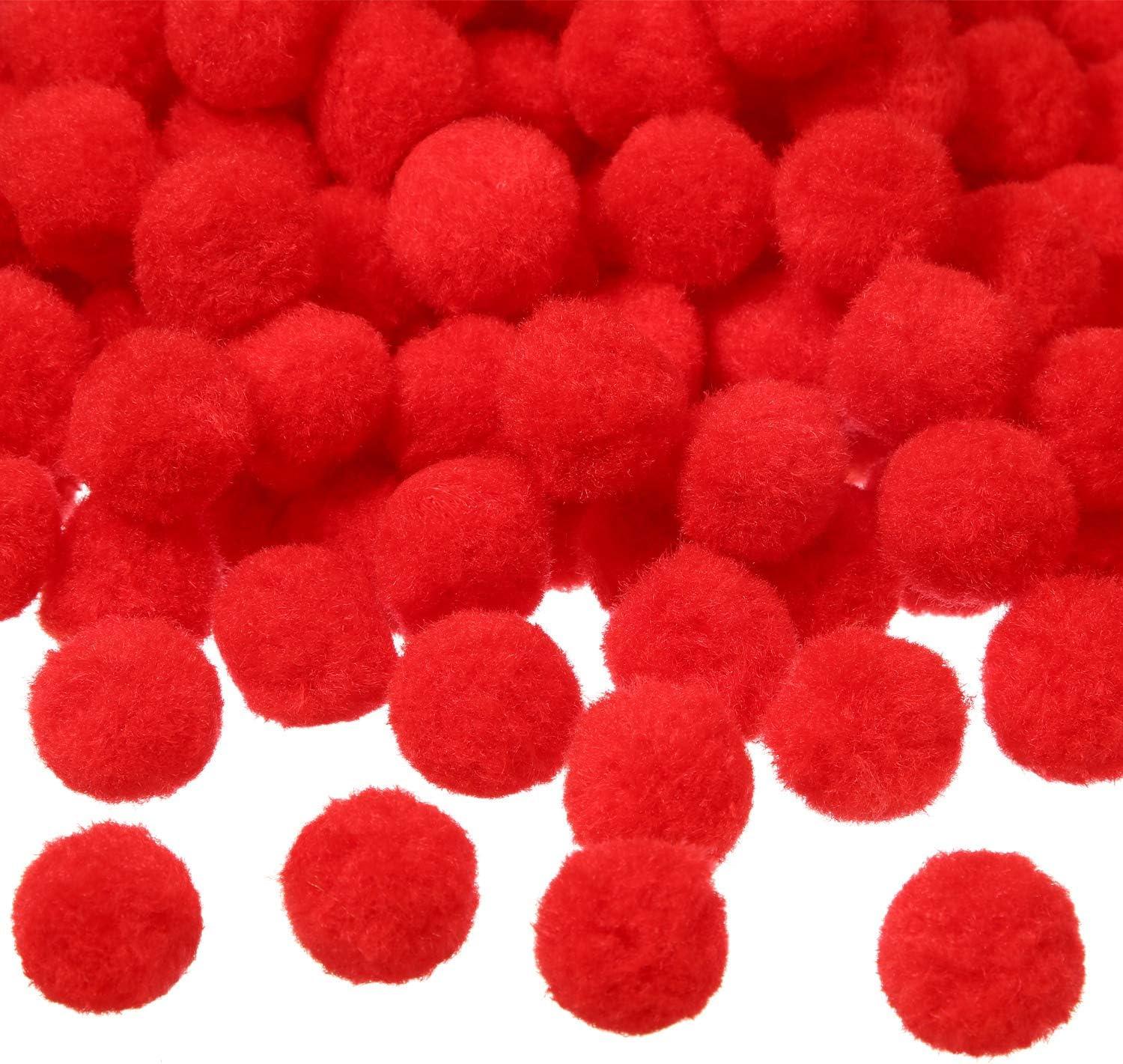 imageShappy 500 Pieces 1 Inch Pom Pom Crafts Balls for DIY Creative Pompoms Decorations Project Hobby Supplies Party DecorationsLight BlueRed