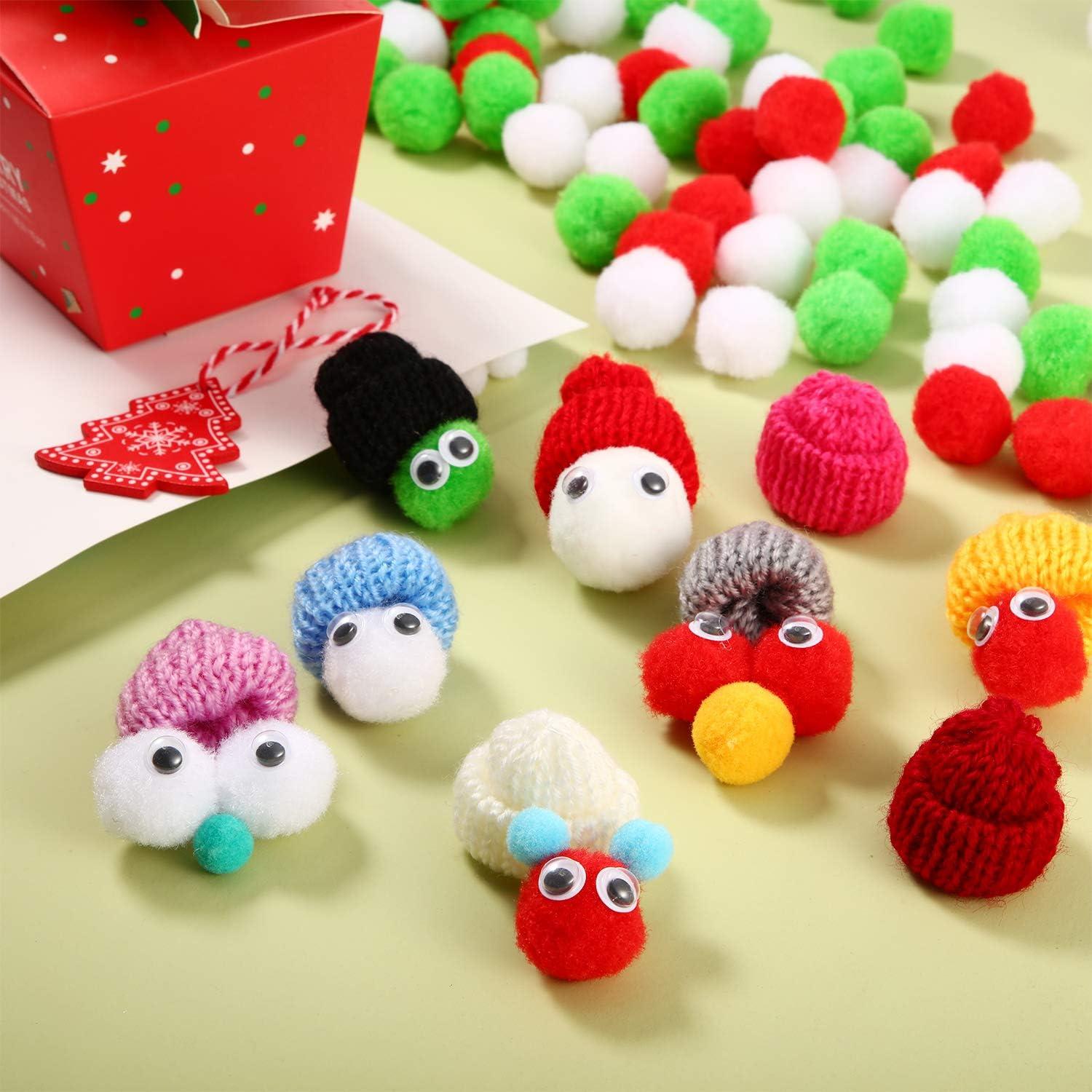 imageShappy 500 Pieces 1 Inch Pom Pom Crafts Balls for DIY Creative Pompoms Decorations Project Hobby Supplies Party DecorationsLight BlueWhite Fruit Green Red