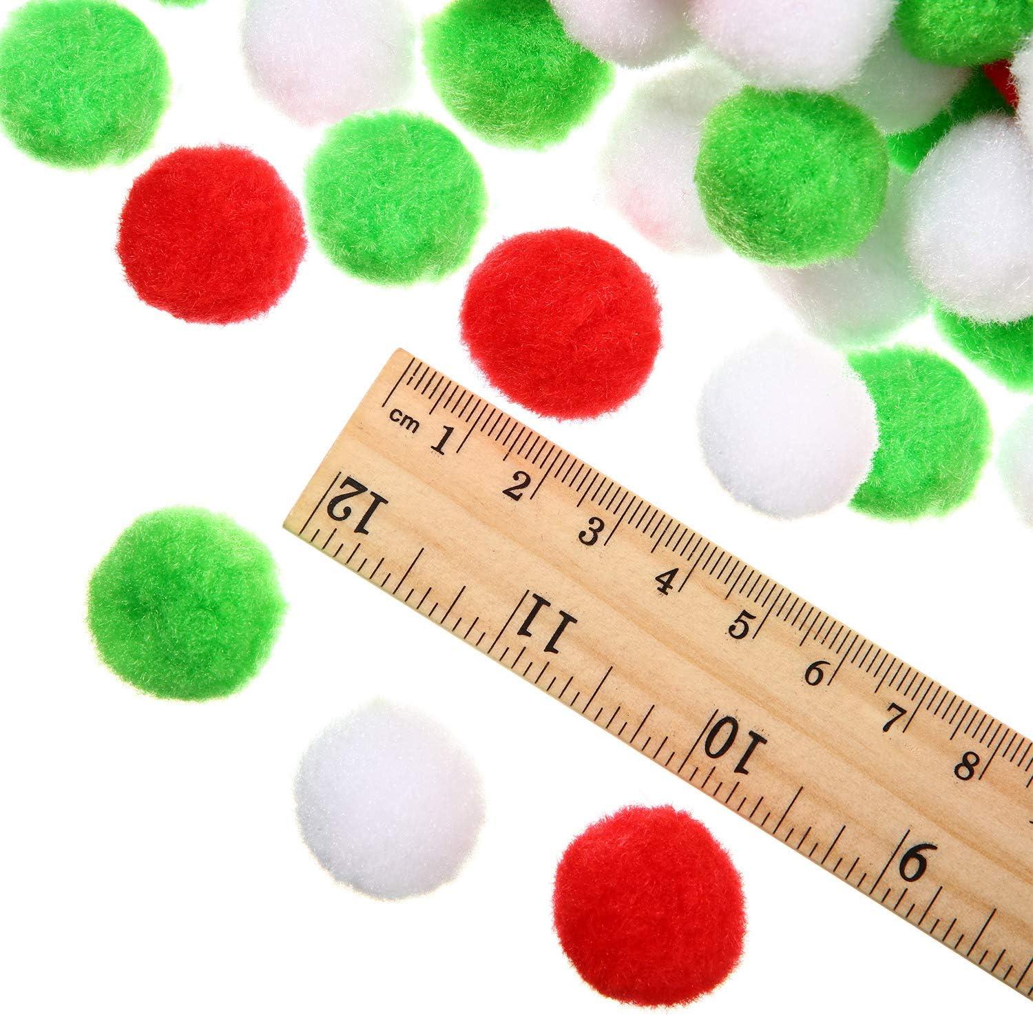 imageShappy 500 Pieces 1 Inch Pom Pom Crafts Balls for DIY Creative Pompoms Decorations Project Hobby Supplies Party DecorationsLight BlueWhite Fruit Green Red