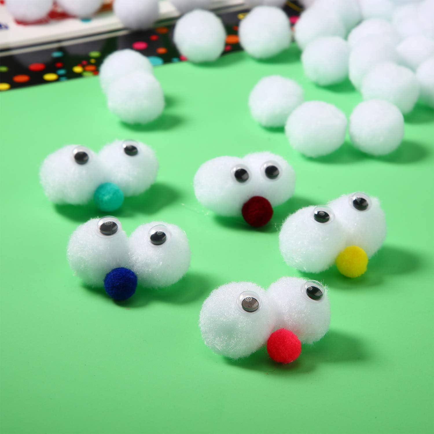 imageShappy 500 Pieces 1 Inch Pom Pom Crafts Balls for DIY Creative Pompoms Decorations Project Hobby Supplies Party DecorationsLight BlueWhite