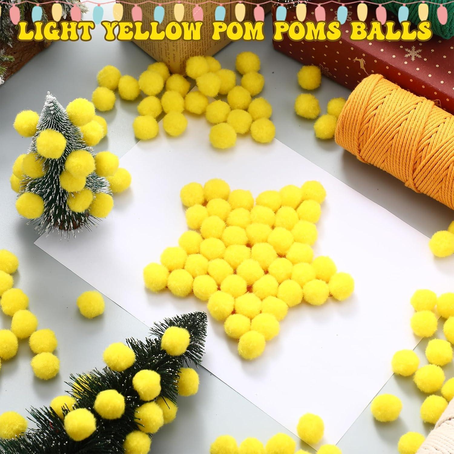 imageShappy 500 Pieces 1 Inch Pom Pom Crafts Balls for DIY Creative Pompoms Decorations Project Hobby Supplies Party DecorationsLight BlueYellow