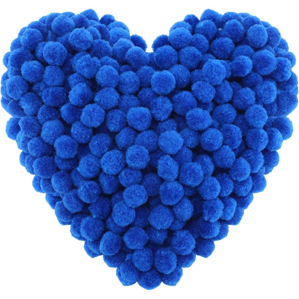 imageShappy 500 Pieces 1 Inch Pom Pom Crafts Balls for DIY Creative Pompoms Decorations Project Hobby Supplies Party DecorationsLight BlueRoyal Blue