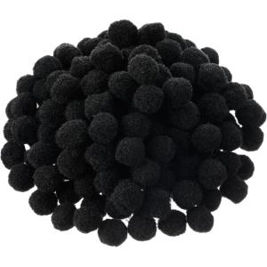 Shappy 500 Pieces 1 Inch Pom Pom Crafts Balls for DIY Creative Pompoms Decorations Project Hobby Supplies Party Decorations(Light Blue)(Black)