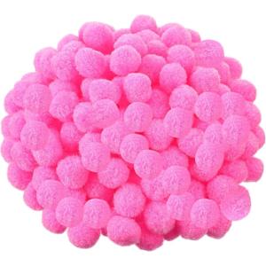 Shappy 500 Pieces 1 Inch Pom Pom Crafts Balls for DIY Creative Pompoms Decorations Project Hobby Supplies Party Decorations(Light Blue)(Pink)