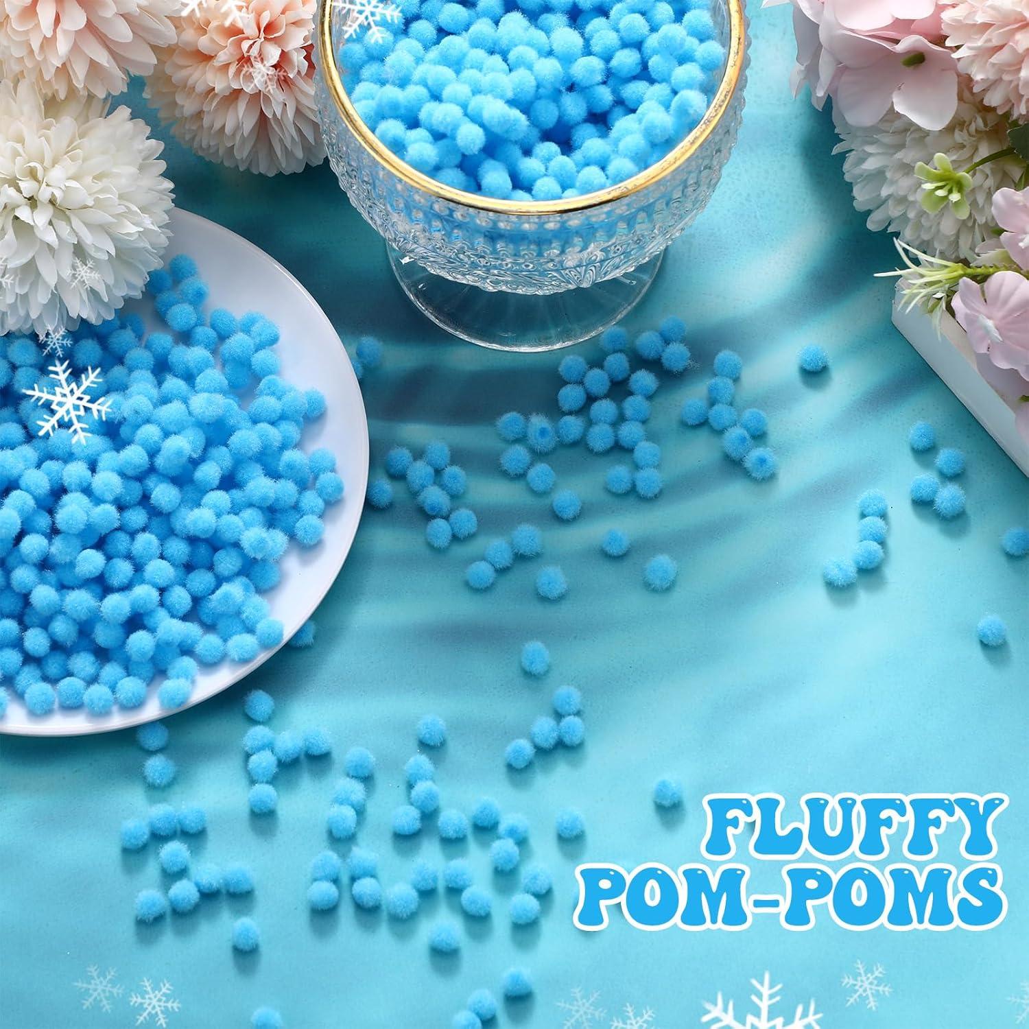 imageShappy 2000 Pieces 6 mm Pom Poms Christmas for Craft Making Christmas Holiday Costume Pom Balls Hobby Supplies and DIY Creative Crafts DecorationsBlue
