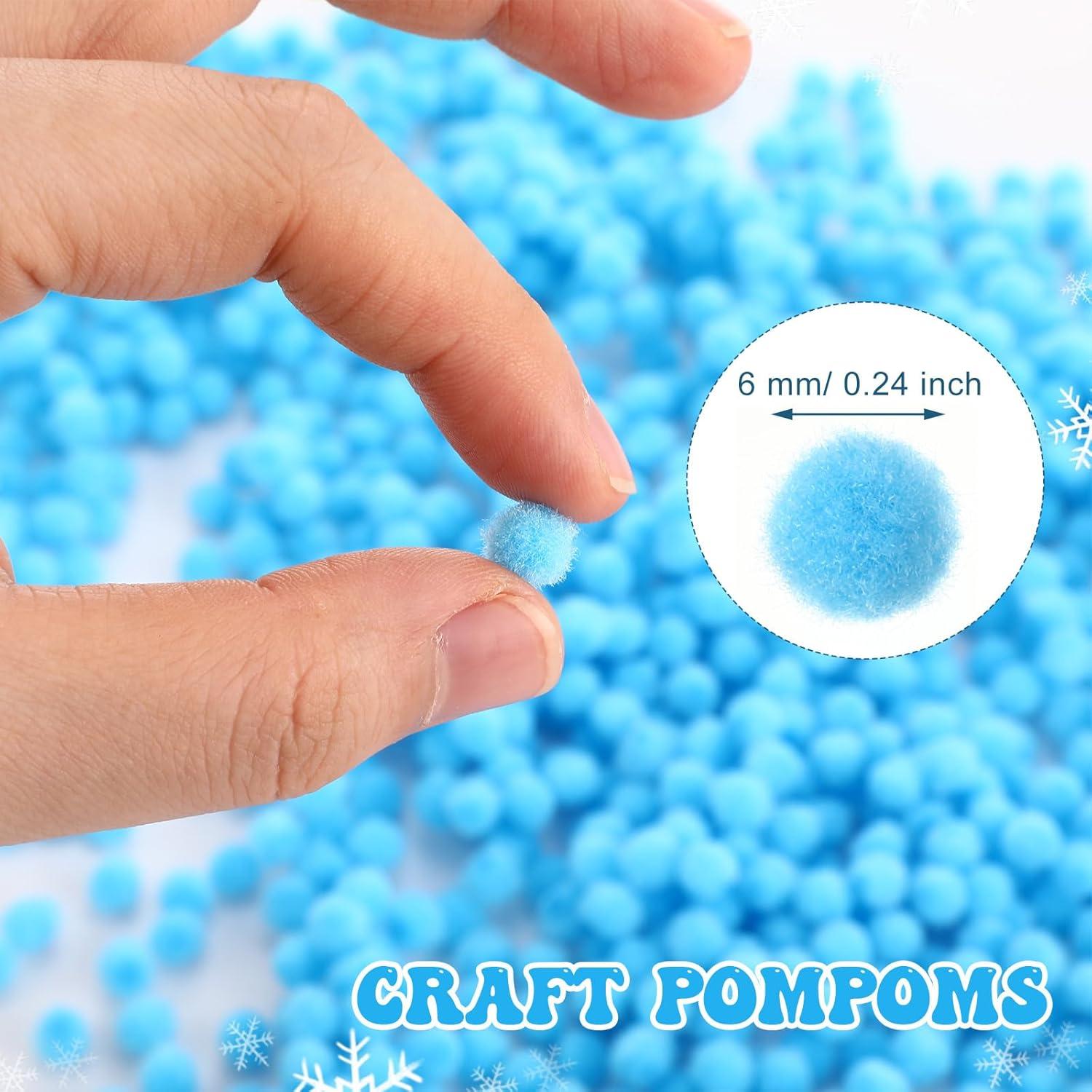 imageShappy 2000 Pieces 6 mm Pom Poms Christmas for Craft Making Christmas Holiday Costume Pom Balls Hobby Supplies and DIY Creative Crafts DecorationsBlue