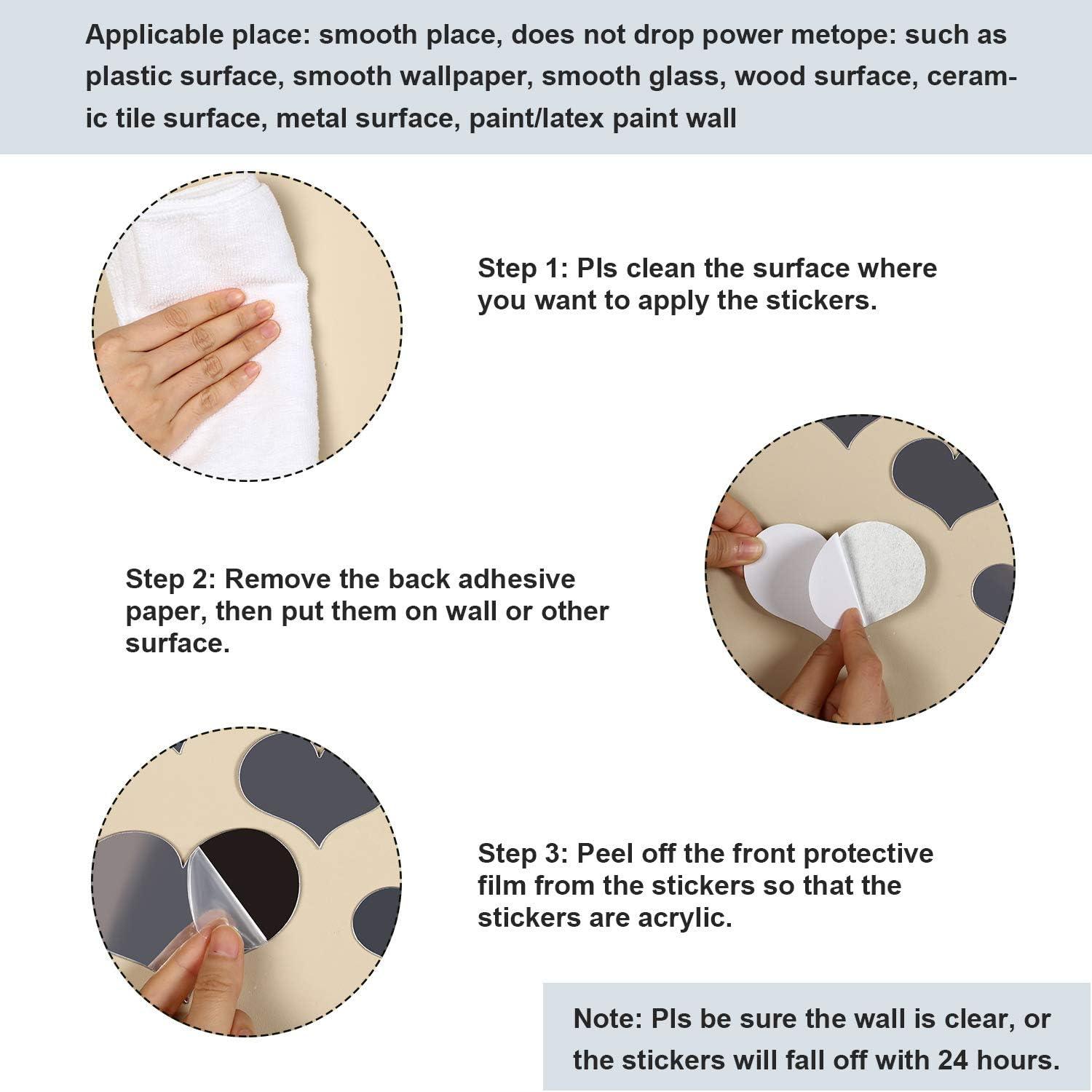 imageShappy 33 Pcs Removable Acrylic Heart Mirror Wall Sticker Love Heart Mirror Tiles Decal for Home Bedroom Living Room Bathroom Kitchen Wedding Decor