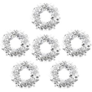 Shappy 147.6 ft Star Garland Wired Christmas Tinsel Garland for Tree Metallic Small Mini, 6 Rolls for Decorations (Multicolor)(Silver)