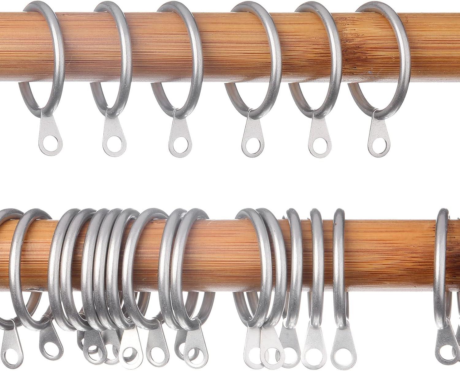 image:imageShappy 40 Pack Metal Drapery Curtain Rod Rings with Eyelets Internal Diameter 15in Fits up to 11in Rod Hanging Drape Sliding Eyelet Black Rings for Window Door Shower BathroomGray