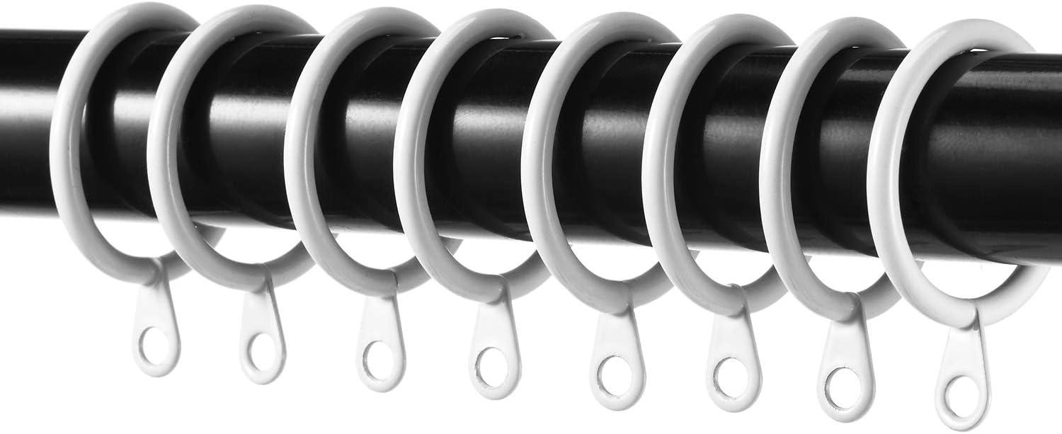 image:imageShappy 40 Pack Metal Drapery Curtain Rod Rings with Eyelets Internal Diameter 15in Fits up to 11in Rod Hanging Drape Sliding Eyelet Black Rings for Window Door Shower BathroomWhite