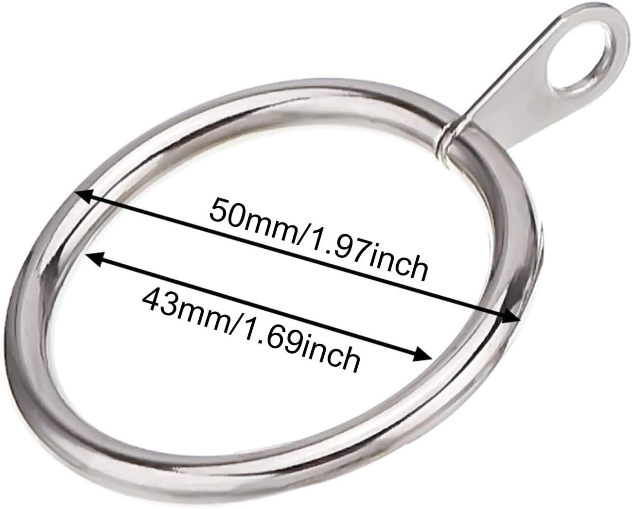image:imageShappy 40 Pack Metal Drapery Curtain Rod Rings with Eyelets Internal Diameter 15in Fits up to 11in Rod Hanging Drape Sliding Eyelet Black Rings for Window Door Shower BathroomSilver