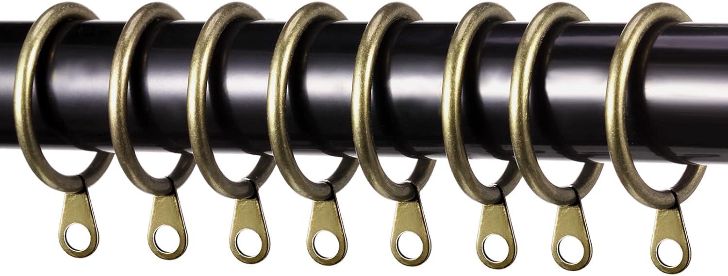 image:imageShappy 40 Pack Metal Drapery Curtain Rod Rings with Eyelets Internal Diameter 15in Fits up to 11in Rod Hanging Drape Sliding Eyelet Black Rings for Window Door Shower BathroomGreen Brass