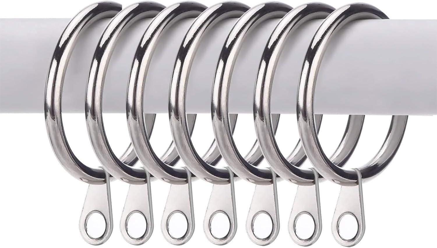 image:imageShappy 40 Pack Metal Drapery Curtain Rod Rings with Eyelets Internal Diameter 15in Fits up to 11in Rod Hanging Drape Sliding Eyelet Black Rings for Window Door Shower BathroomSilver