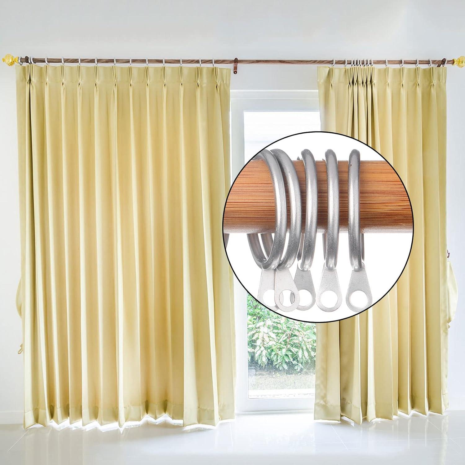 image:imageShappy 40 Pack Metal Drapery Curtain Rod Rings with Eyelets Internal Diameter 15in Fits up to 11in Rod Hanging Drape Sliding Eyelet Black Rings for Window Door Shower BathroomGray