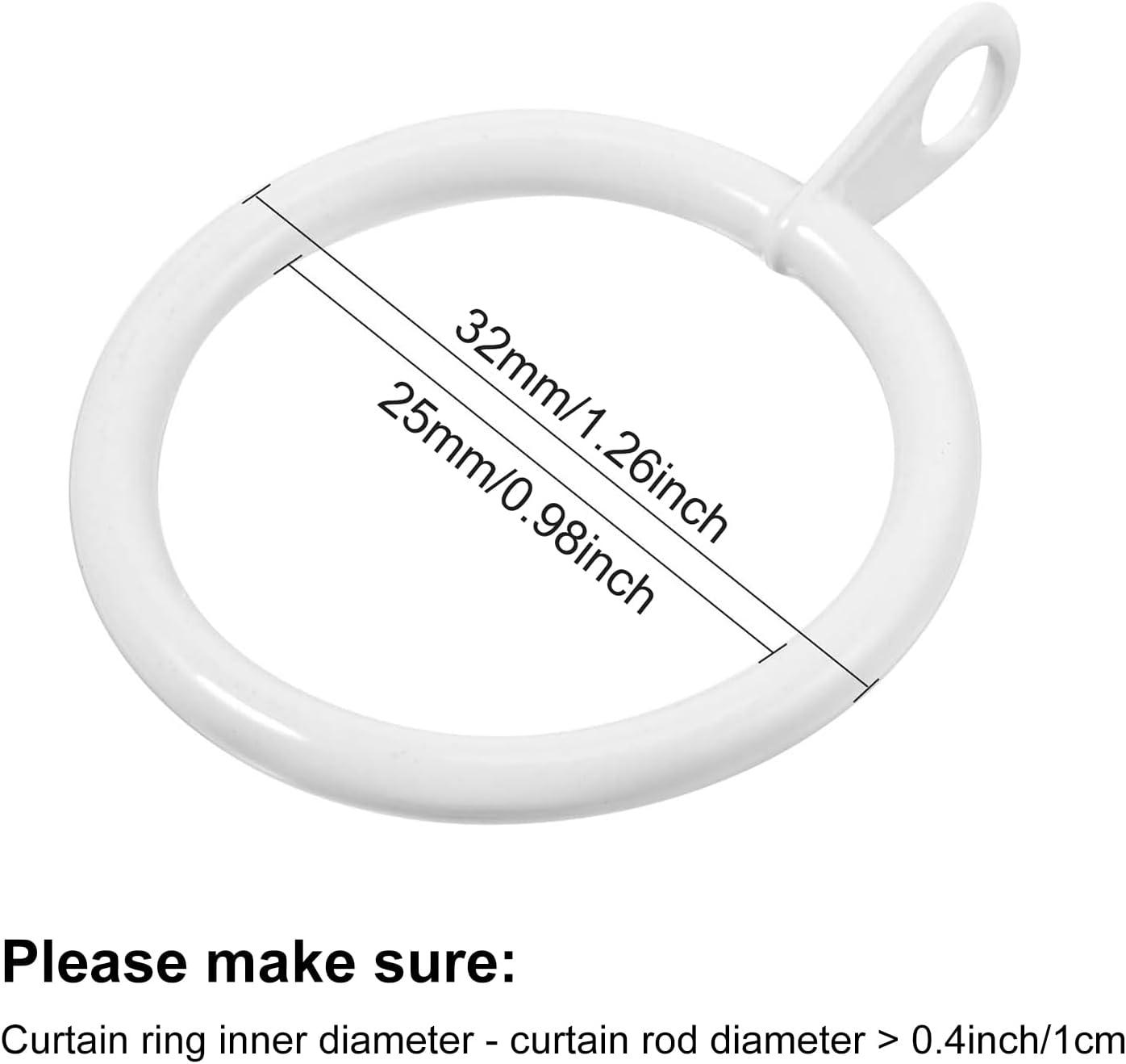 image:imageShappy 40 Pack Metal Drapery Curtain Rod Rings with Eyelets Internal Diameter 15in Fits up to 11in Rod Hanging Drape Sliding Eyelet Black Rings for Window Door Shower BathroomWhite