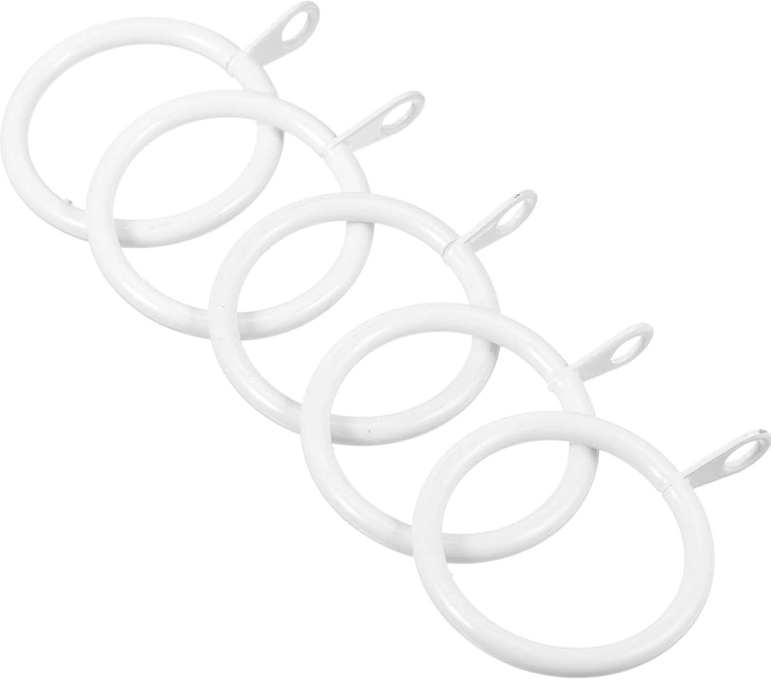 image:imageShappy 40 Pack Metal Drapery Curtain Rod Rings with Eyelets Internal Diameter 15in Fits up to 11in Rod Hanging Drape Sliding Eyelet Black Rings for Window Door Shower BathroomWhite