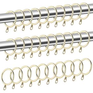 Shappy 40 Pack Metal Drapery Curtain Rod Rings with Eyelets Internal Diameter 1.5in Fits up to 1.1in Rod Hanging Drape Sliding Eyelet Black Rings for Window Door Shower Bathroom(Gold)
