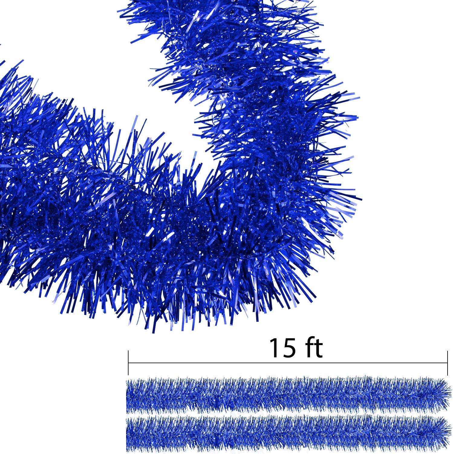 image:imageShappy 90 ft 6 Rolls Wedding Tinsel Garland Decor Glitter Metallic Twist Garland Wedding Summer Luau Birthday Party Indoor Outdoor Hanging Home DecorGreen Gold PurpleBlue