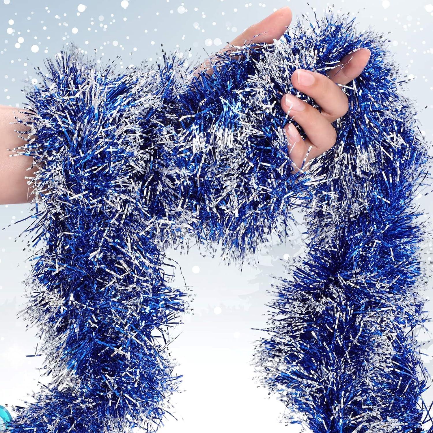 image:imageShappy 90 ft 6 Rolls Wedding Tinsel Garland Decor Glitter Metallic Twist Garland Wedding Summer Luau Birthday Party Indoor Outdoor Hanging Home DecorGreen Gold PurpleBlue Frosted Tip
