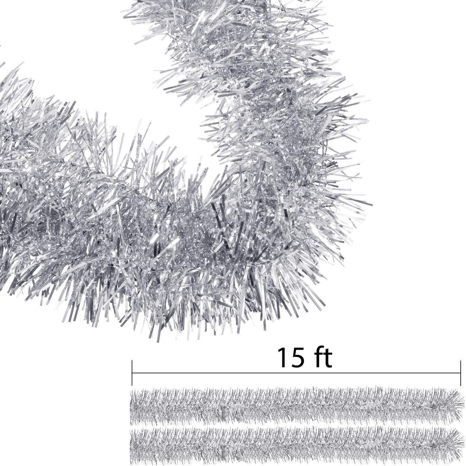 image:imageShappy 90 ft 6 Rolls Wedding Tinsel Garland Decor Glitter Metallic Twist Garland Wedding Summer Luau Birthday Party Indoor Outdoor Hanging Home DecorGreen Gold PurpleSilver