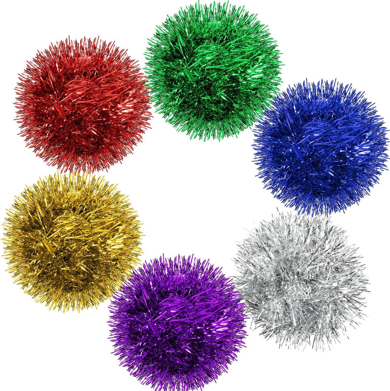 image:imageShappy 90 ft 6 Rolls Wedding Tinsel Garland Decor Glitter Metallic Twist Garland Wedding Summer Luau Birthday Party Indoor Outdoor Hanging Home DecorGreen Gold PurpleRed