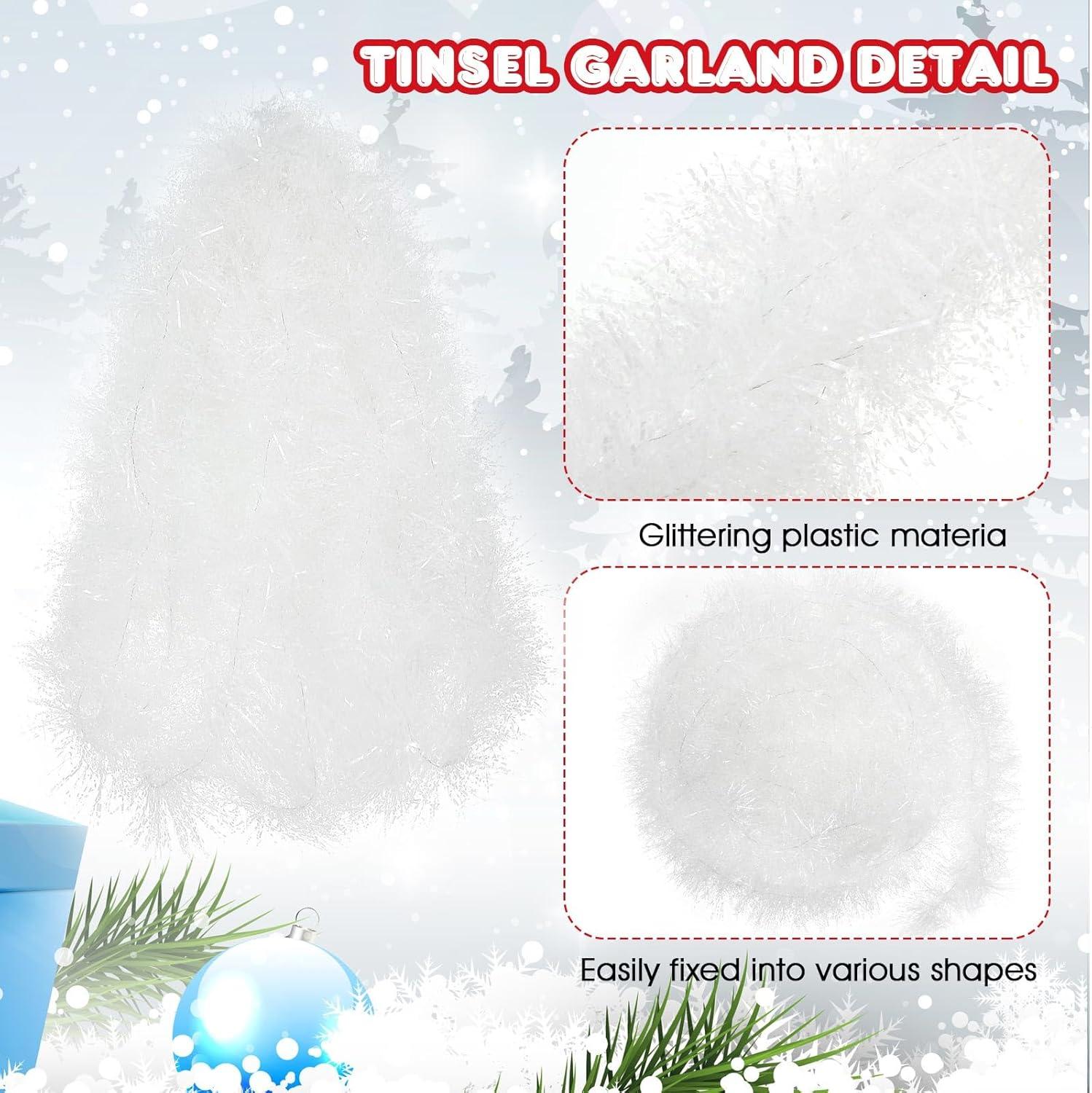image:imageShappy 90 ft 6 Rolls Wedding Tinsel Garland Decor Glitter Metallic Twist Garland Wedding Summer Luau Birthday Party Indoor Outdoor Hanging Home DecorGreen Gold PurpleReflective White