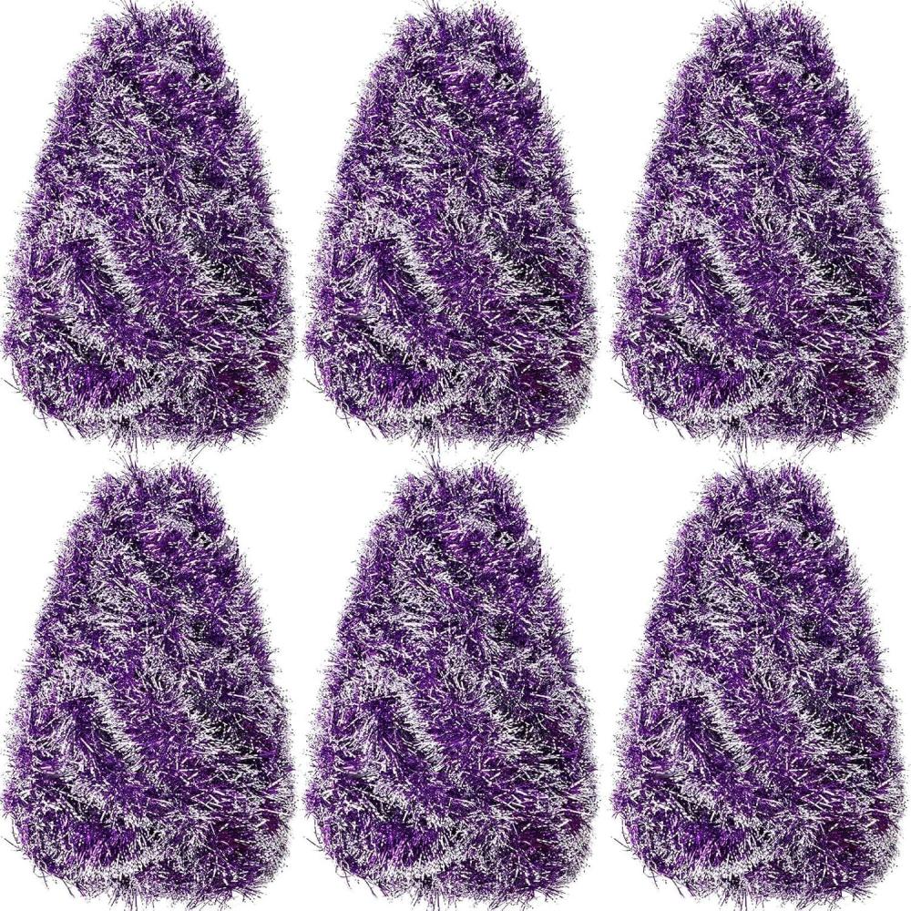 image:imageShappy 90 ft 6 Rolls Wedding Tinsel Garland Decor Glitter Metallic Twist Garland Wedding Summer Luau Birthday Party Indoor Outdoor Hanging Home DecorGreen Gold PurplePurple Frosted Tip